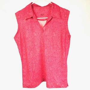 Nike Golf Dry Fit Pink Paisley Top Sleeveless